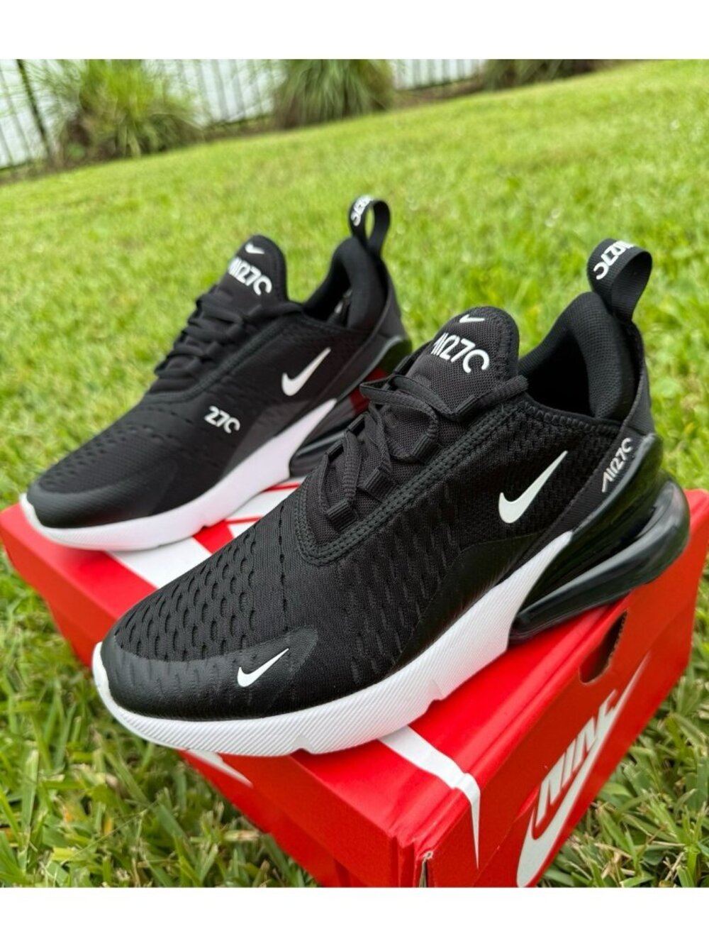 6 WOMEN'S NIKE AIR MAX 270 BLACK / WHITE RUNNING SNEAKERS AH6789-001